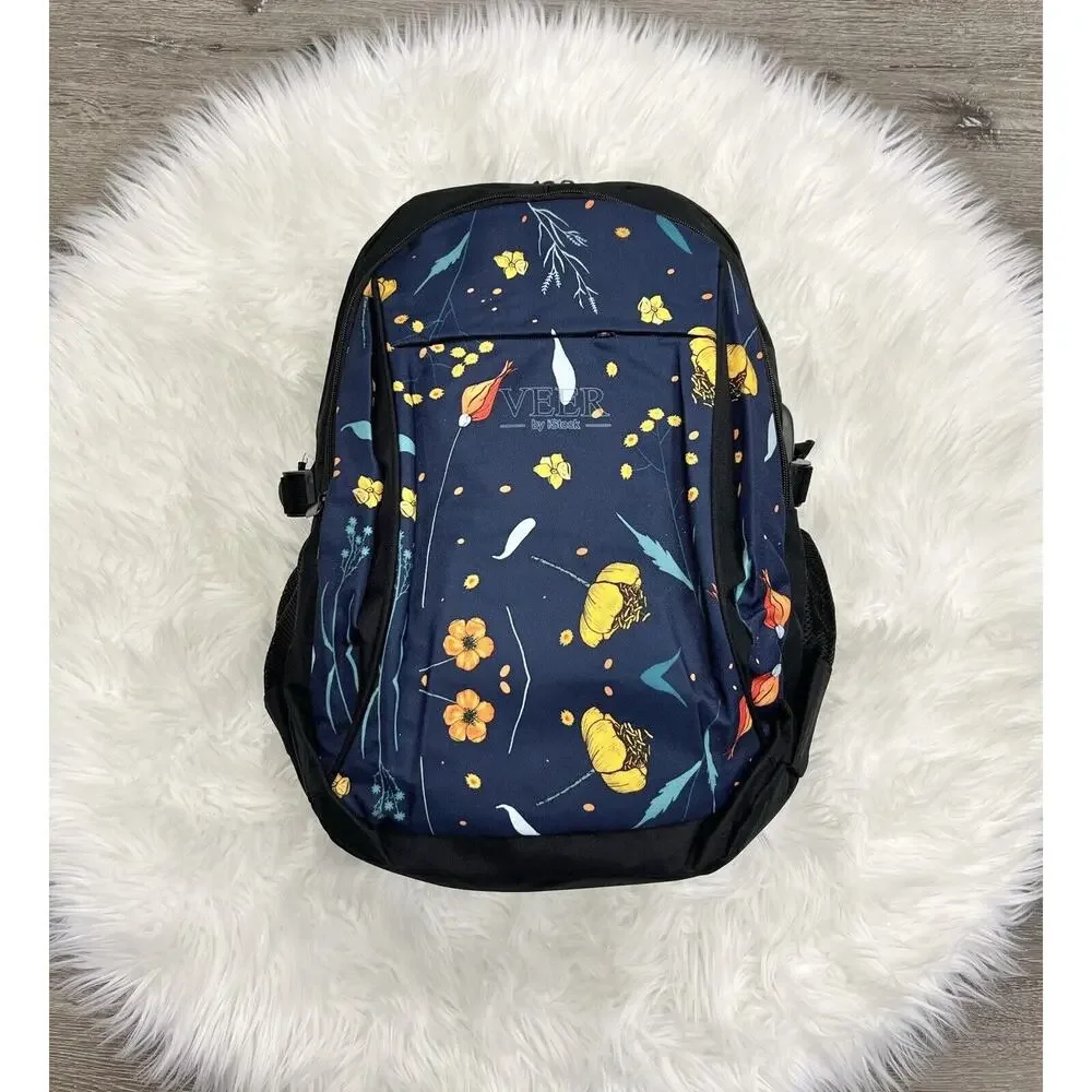 Floral Backpack With Charging Insert By Veer‎